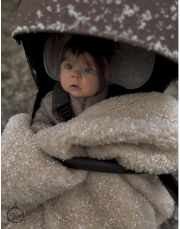 TermoMiś – wkładka merino do fotelika i wózka - Beż